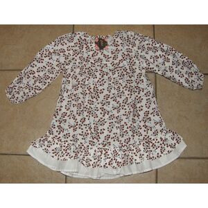 NEW Girls Sz 4 Toddler Casual Wear Heart Print Long Sleeve Boutique Dress RABBIT